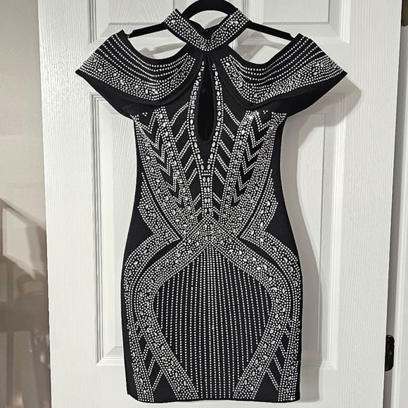 HP🎉 Fashion Nova Kristy Embellished Mini Dress - Size M - Picture 6 of 15